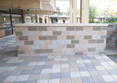 Before- light gray block creates a checker board effect the owners wish to change.