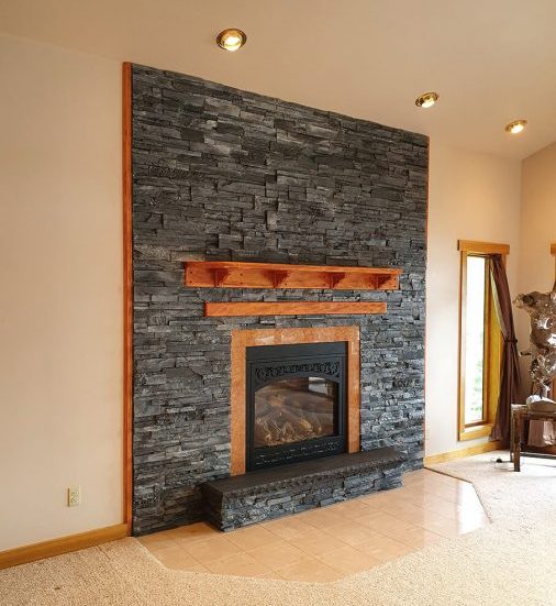 Exact Match Masonry Staining | Modern Charcoal Grey Fireplace